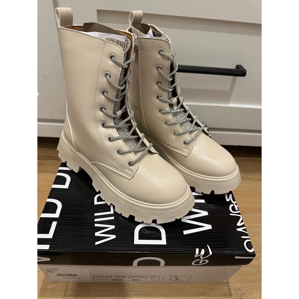 WILD DIVA Beige Ankle Boots, 7.5